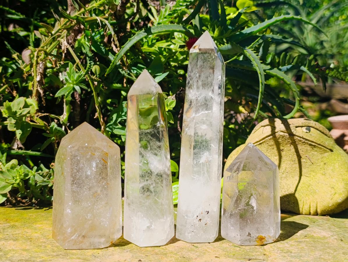 Polished Clear Quartz Display Crystals x 4 From Madagascar - Toprock Gemstones and Minerals 