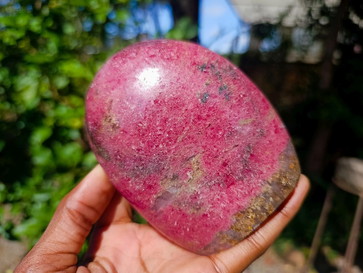 Polished Large Rhodonite Standing Display Piece x 1 From Ambindavato, Madagascar - Toprock Gemstones and Minerals 