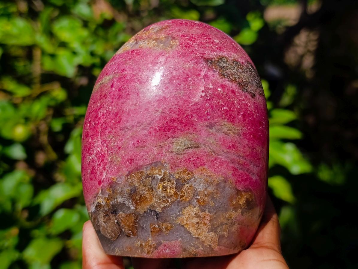Polished Large Rhodonite Standing Display Piece x 1 From Ambindavato, Madagascar - Toprock Gemstones and Minerals 