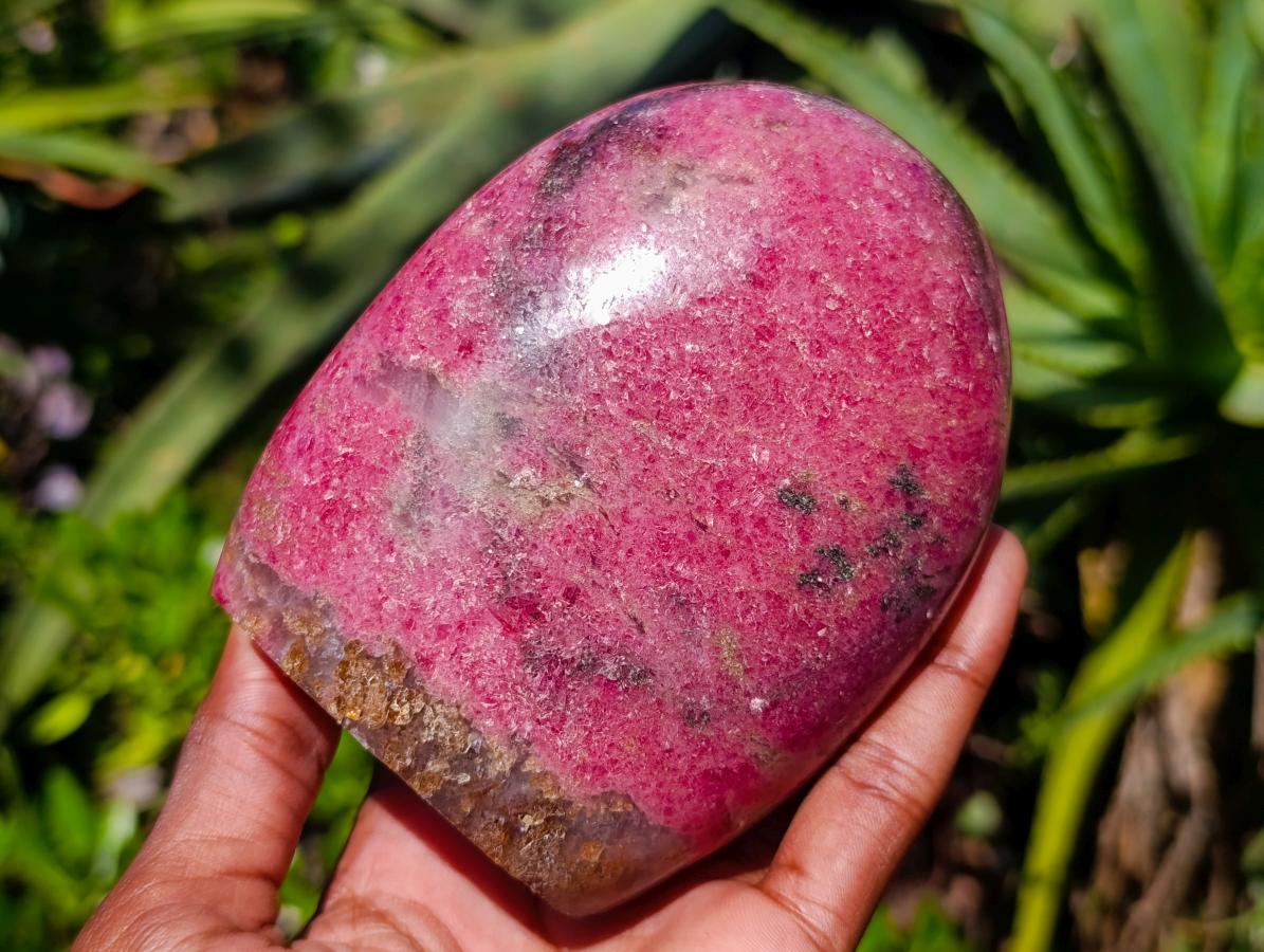 Polished Large Rhodonite Standing Display Piece x 1 From Ambindavato, Madagascar - Toprock Gemstones and Minerals 