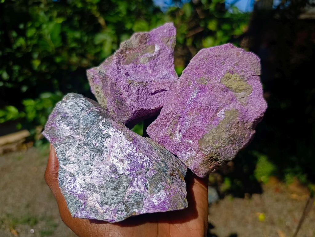 Natural Stichtite Cobbed Specimens x 6 From Barberton, South Africa - Toprock Gemstones and Minerals 