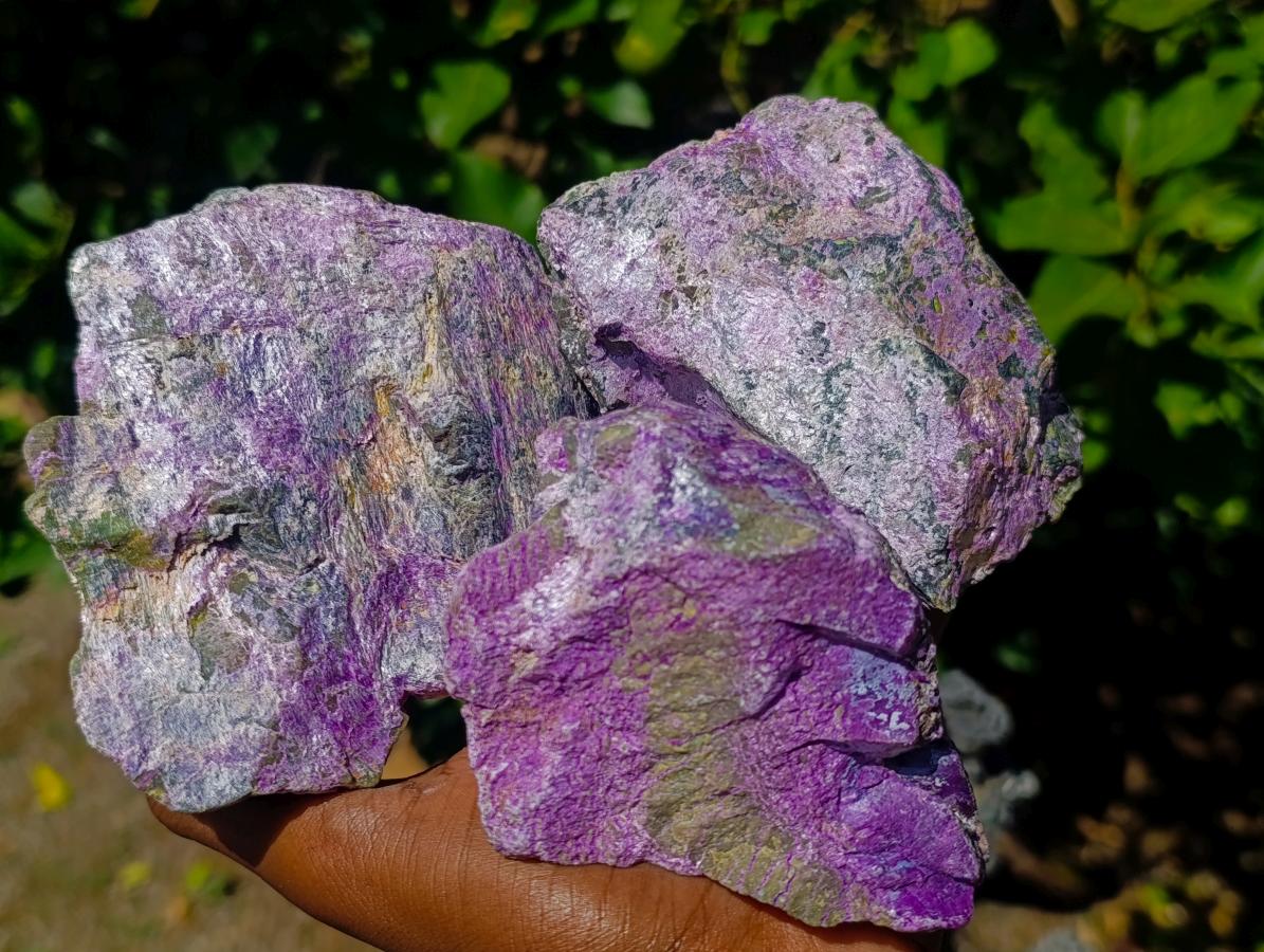 Natural Stichtite Cobbed Specimens x 6 From Barberton, South Africa - Toprock Gemstones and Minerals 
