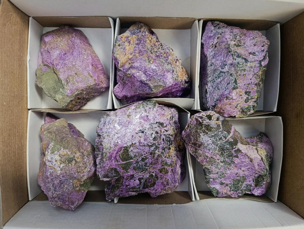 Natural Stichtite Cobbed Specimens x 6 From Barberton, South Africa - Toprock Gemstones and Minerals 