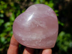 Polished Gemmy Rose Quartz Hearts x 6 From Madagascar - Toprock Gemstones and Minerals 