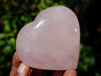 Polished Gemmy Rose Quartz Hearts x 6 From Madagascar - Toprock Gemstones and Minerals 