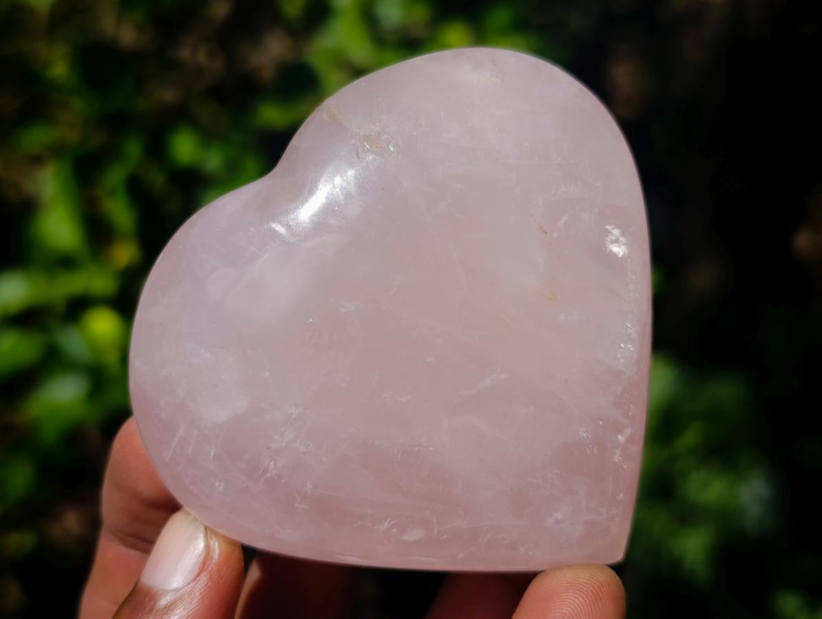 Polished Gemmy Rose Quartz Hearts x 6 From Madagascar - Toprock Gemstones and Minerals 