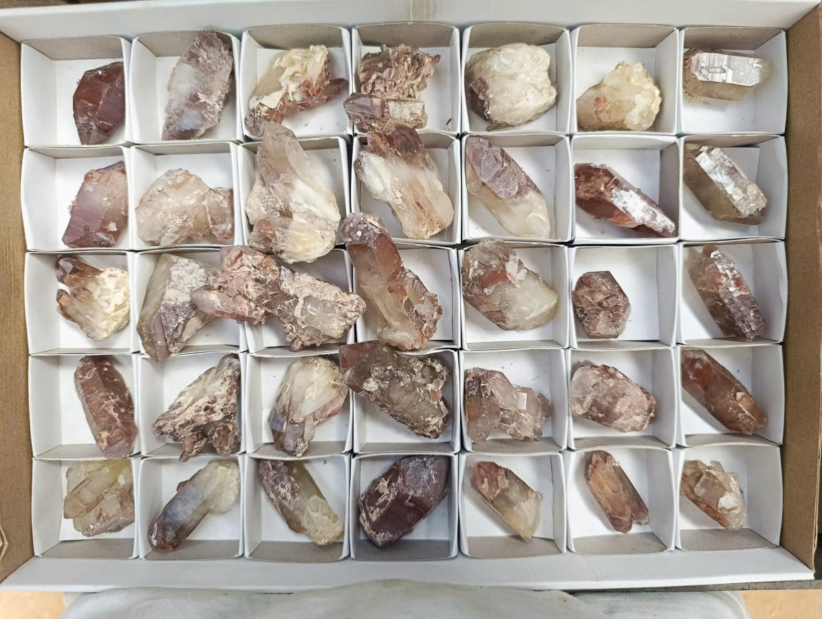 Natural Red Hematoid Quartz Crystals x 35 From Karoi, Zimbabwe - Toprock Gemstones and Minerals 