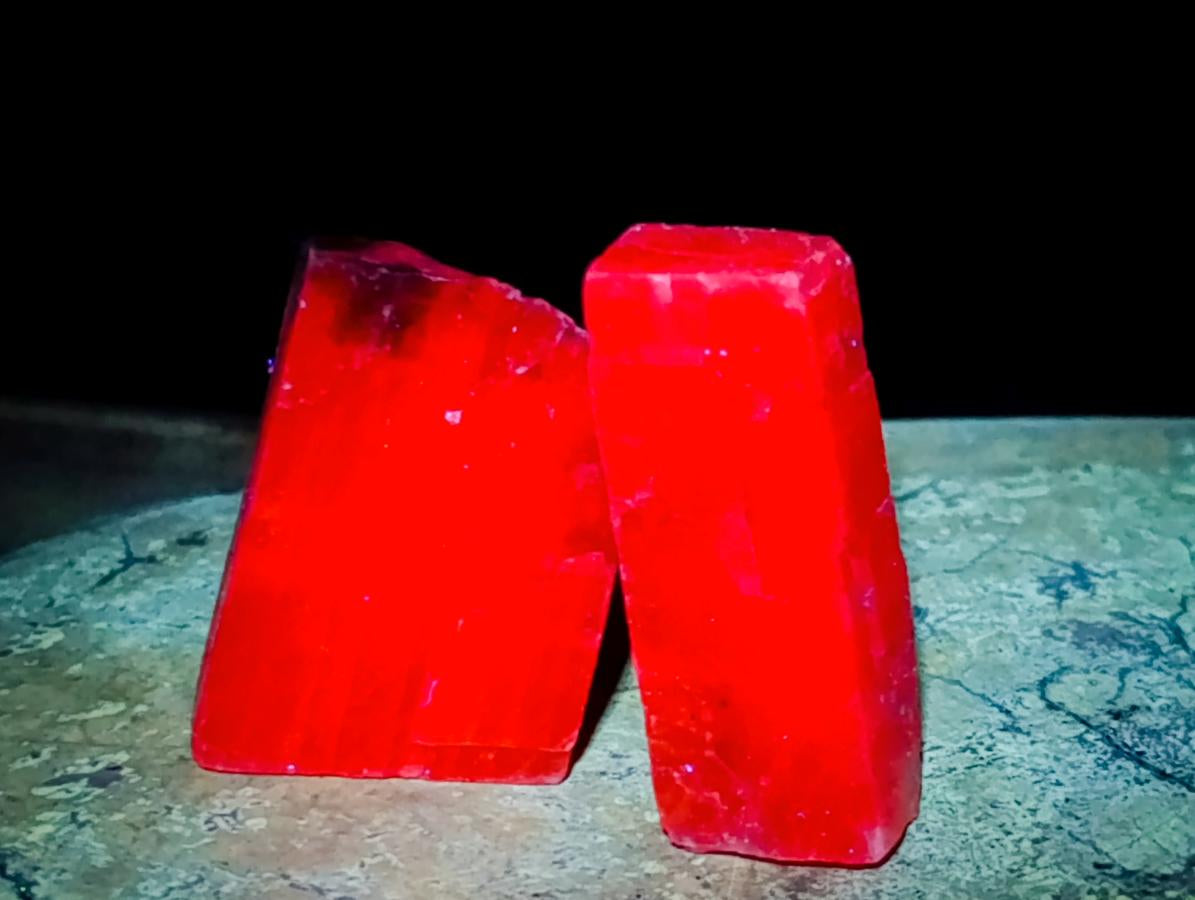 Natural Rhombohedral Sunset Orange Calcite Specimens x 39 From Spitzkop, Namibia - Toprock Gemstones and Minerals 