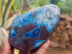 Polished Shattuckite, Malachite and Azurite Free Forms x 3 From Kaokoveld, Namibia - Toprock Gemstones and Minerals 