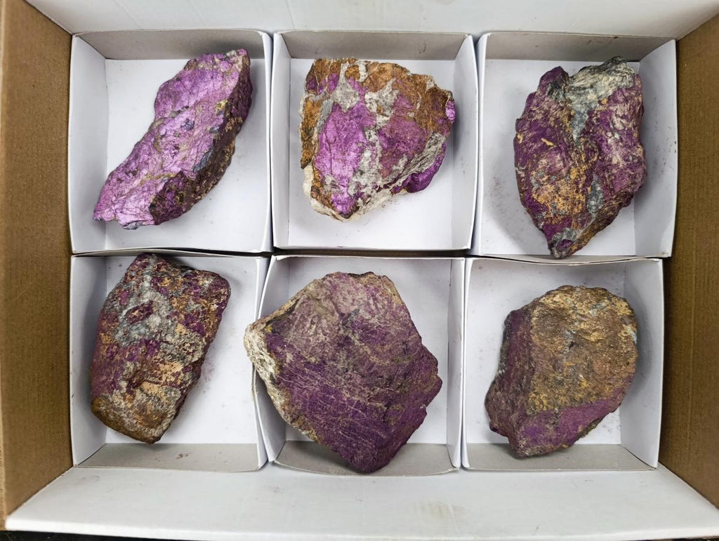Natural Metallic Cobbed Purpurite Specimens x 6 From Erongo, Namibia - Toprock Gemstones and Minerals 