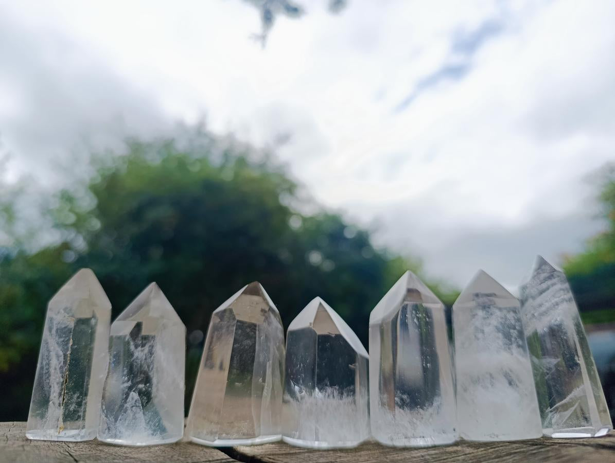Polished Small Clear Quartz Display Crystals x 20 From Madagascar - Toprock Gemstones and Minerals 