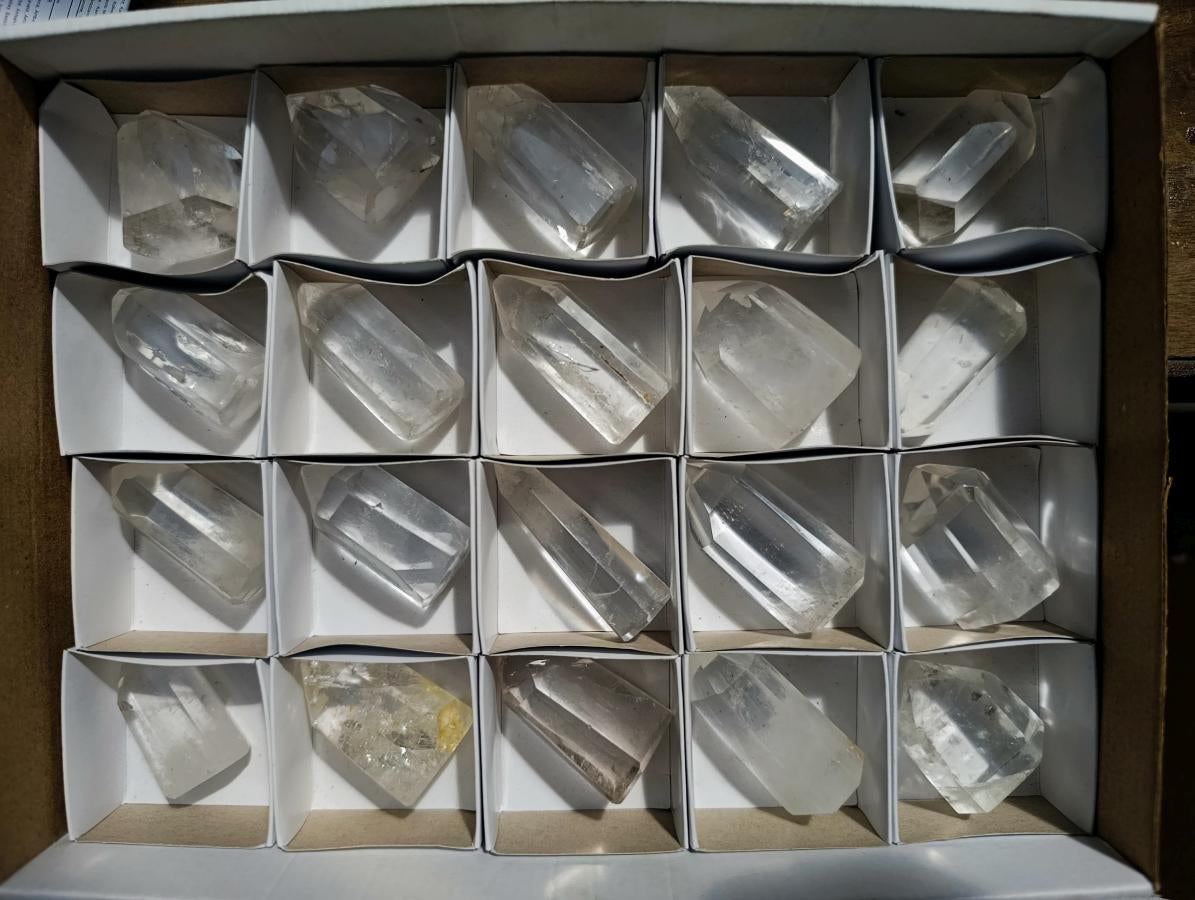Polished Small Clear Quartz Display Crystals x 20 From Madagascar - Toprock Gemstones and Minerals 