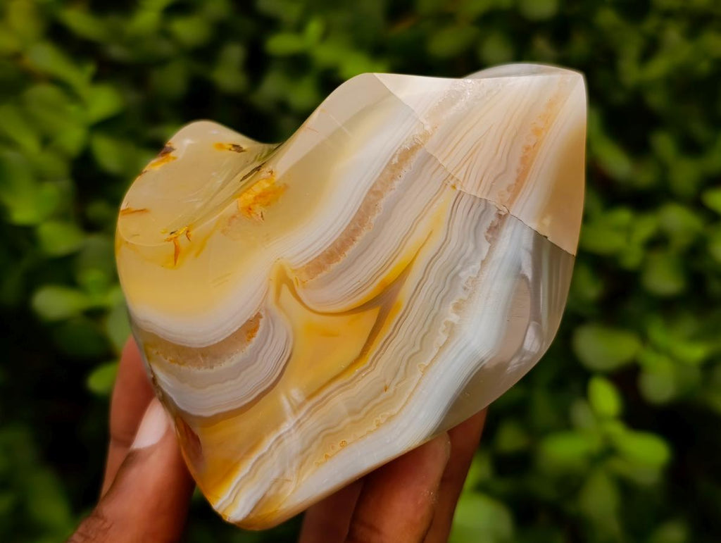 Polished Banded Agate Flames x 6 From Madagascar - Toprock Gemstones and Minerals 