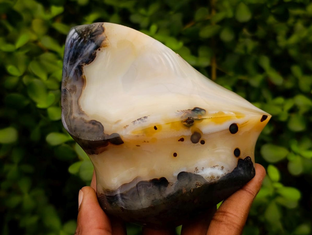 Polished Banded Agate Flames x 6 From Madagascar - Toprock Gemstones and Minerals 