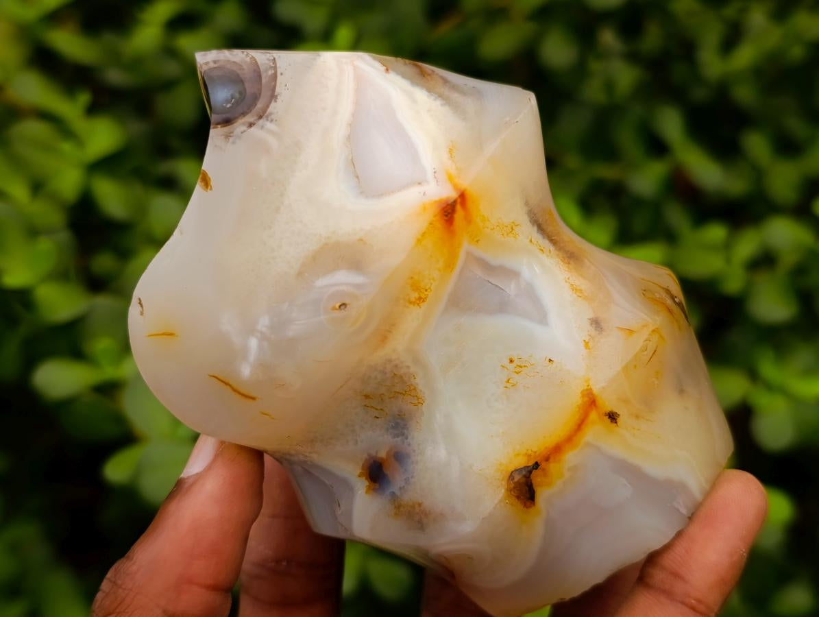 Polished Banded Agate Flames x 6 From Madagascar - Toprock Gemstones and Minerals 