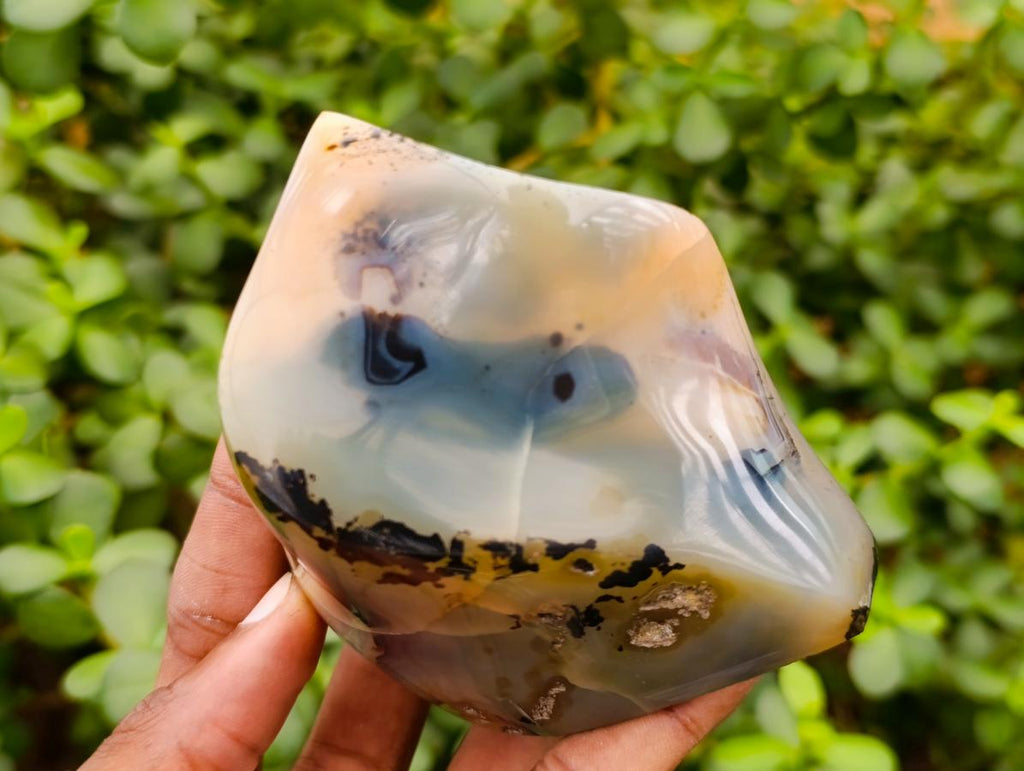 Polished Banded Agate Flames x 6 From Madagascar - Toprock Gemstones and Minerals 