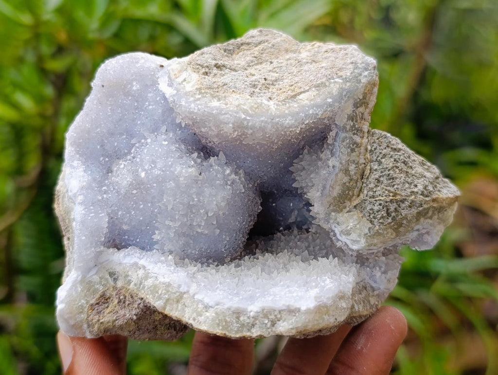 Natural Blue Lace Agate Geode Specimens x 12 From Nsanje, Malawi - Toprock Gemstones and Minerals 