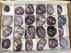 Polished Lepidolite with Pink Rubellite Palm Stones x 24 From Ambatondrazaka, Madagascar - Toprock Gemstones and Minerals 