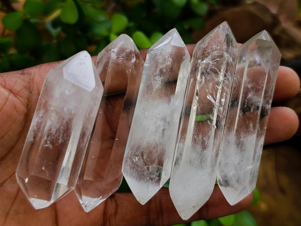 Polished Double Terminated Clear Quartz Crystal Points x 24 From Madagascar - Toprock Gemstones and Minerals 