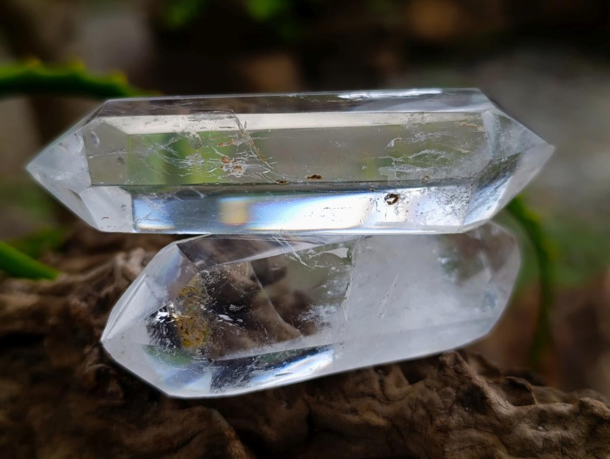 Polished Double Terminated Clear Quartz Crystal Points x 24 From Madagascar - Toprock Gemstones and Minerals 