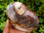 Polished Large Red Podocarpus Petrified Wood Hearts x 3 From Mahajanga, Madagascar - Toprock Gemstones and Minerals 