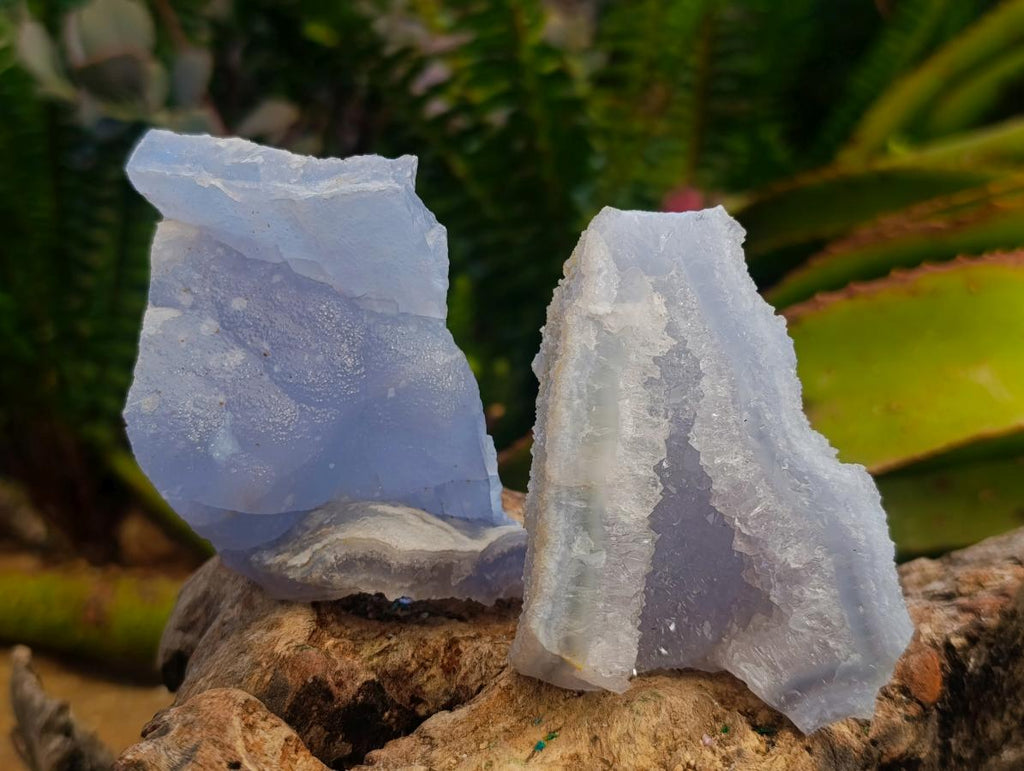 Natural Etched Blue Chalcedony Geodes x 12 From Nsanje, Malawi - Toprock Gemstones and Minerals 