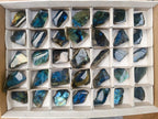 Polished One Side Labradorite Slices x 35 From Madagascar - Toprock Gemstones and Minerals 