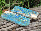 Polished Shattuckite with Chrysocolla and Malachite Slices x 3 From Koakoveld, Namibia - Toprock Gemstones and Minerals 