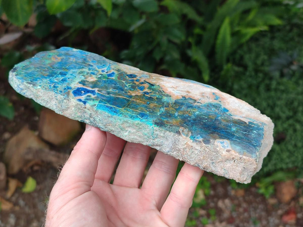 Polished Shattuckite with Chrysocolla and Malachite Slices x 3 From Koakoveld, Namibia - Toprock Gemstones and Minerals 