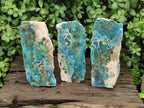 Polished Shattuckite with Chrysocolla and Malachite Slices x 3 From Koakoveld, Namibia - Toprock Gemstones and Minerals 
