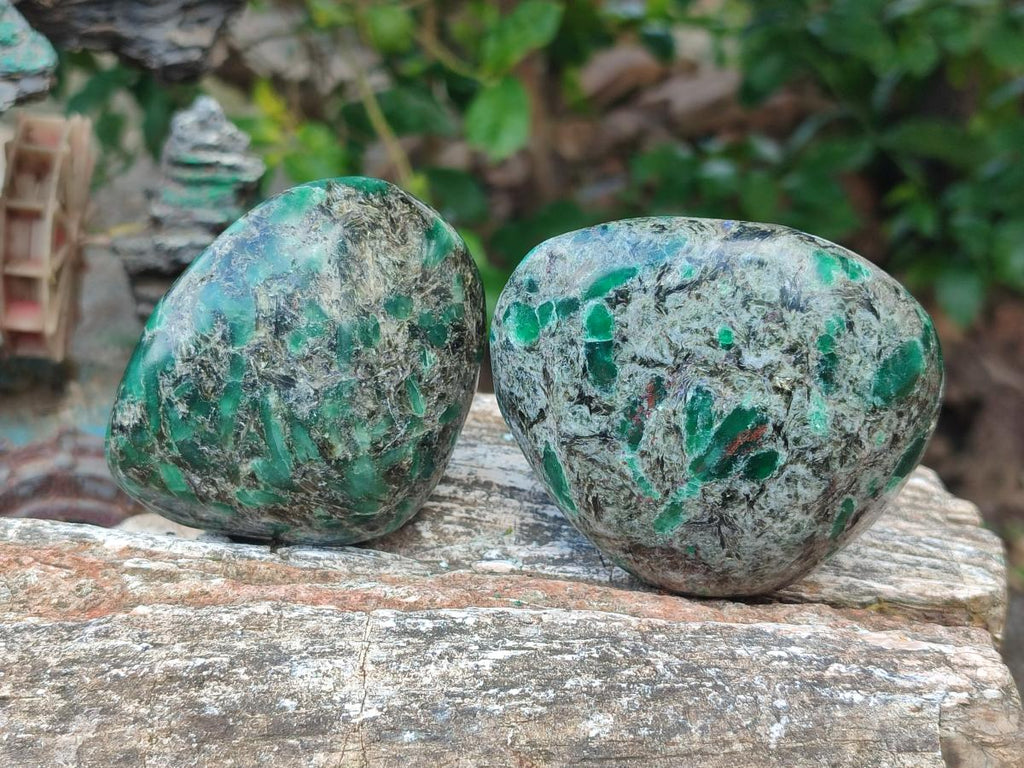 Polished Emerald Mica 'Mutokolite' Free Forms x 6 From Mutoko, Zimbabwe - Toprock Gemstones and Minerals 