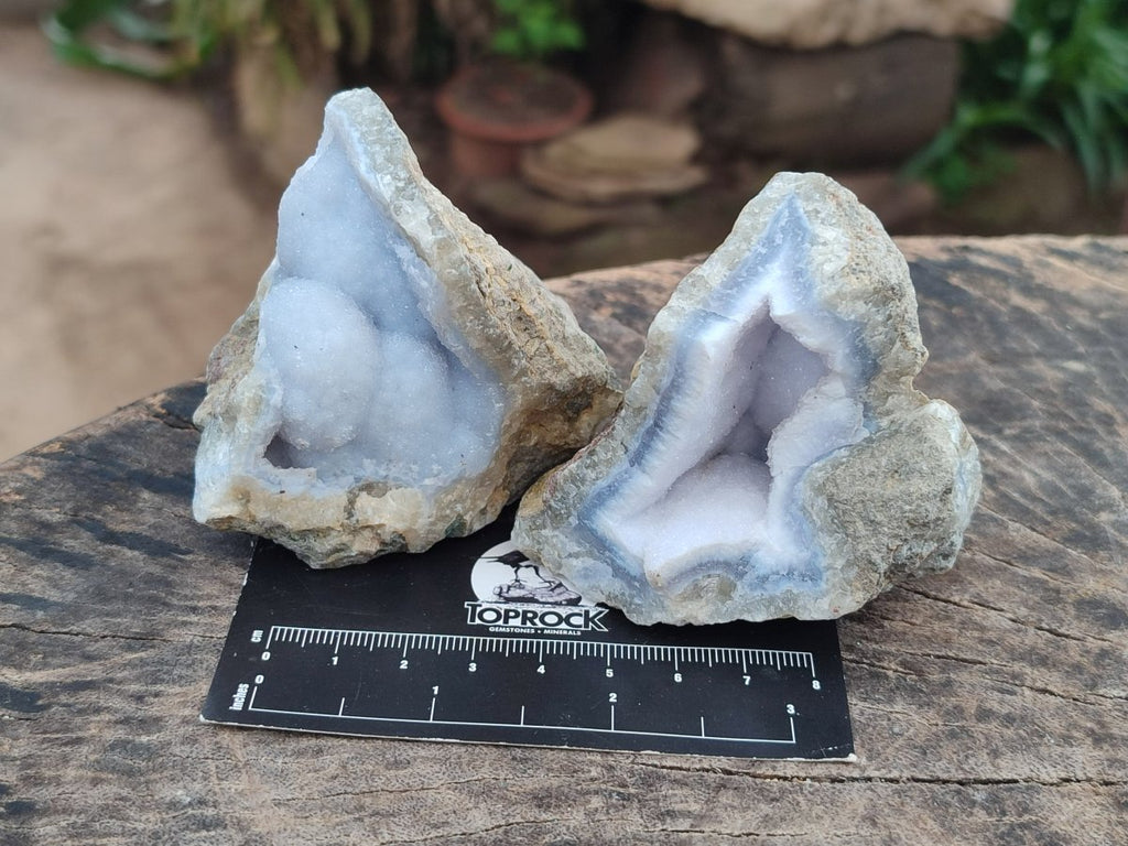 Natural Blue Lace Agate Geode Specimens x 24 From Nsanje, Malawi - Toprock Gemstones and Minerals 