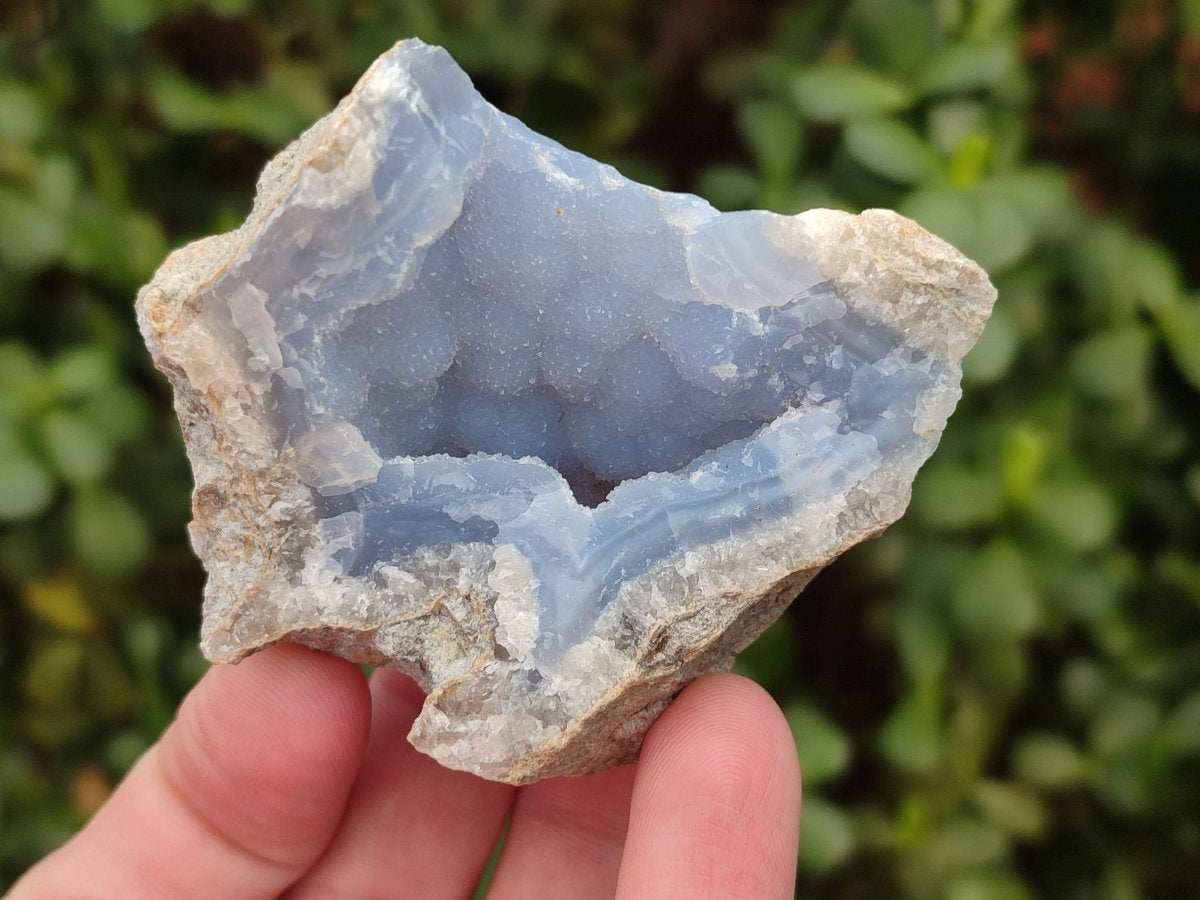 Natural Blue Lace Agate Geode Specimens x 24 From Nsanje, Malawi - Toprock Gemstones and Minerals 