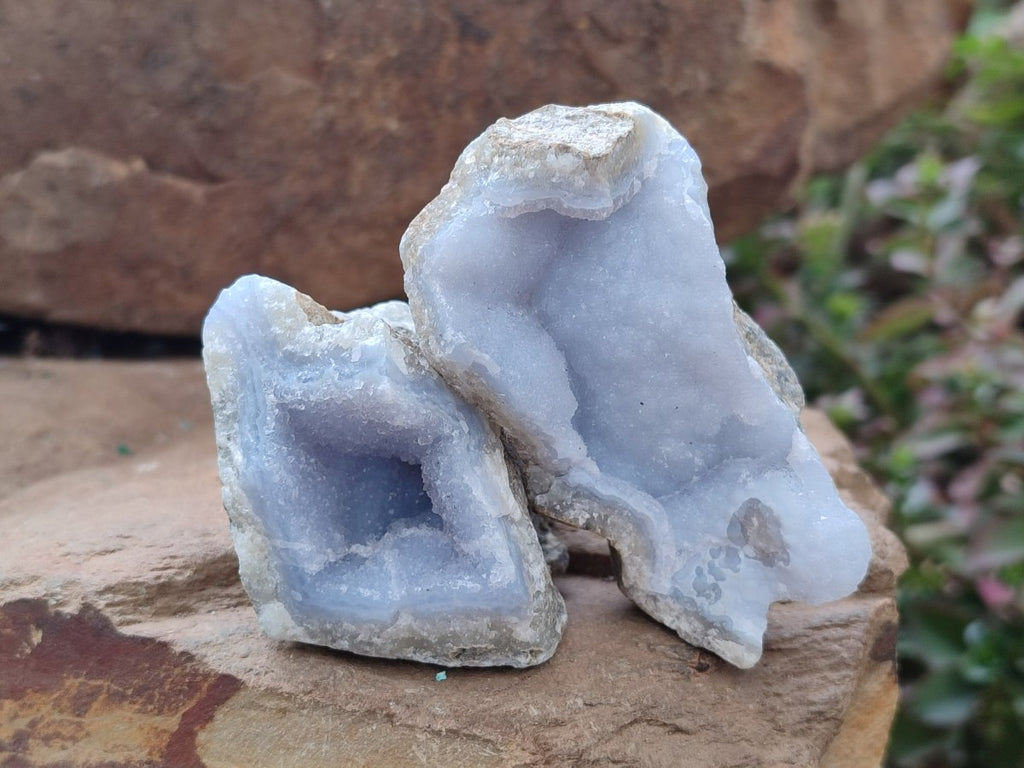 Natural Blue Lace Agate Geode Specimens x 24 From Nsanje, Malawi - Toprock Gemstones and Minerals 