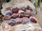 Polished One Side Red Shashe River Agate Nodules x 35 From Shashe River, Zimbabwe - Toprock Gemstones and Minerals 