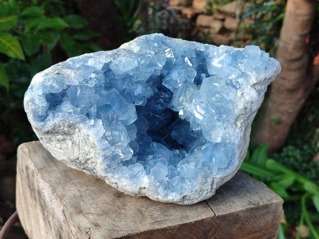 Natural Large Blue Celestite Geode Specimen x 1 From Sakoany, Madagascar - Toprock Gemstones and Minerals 