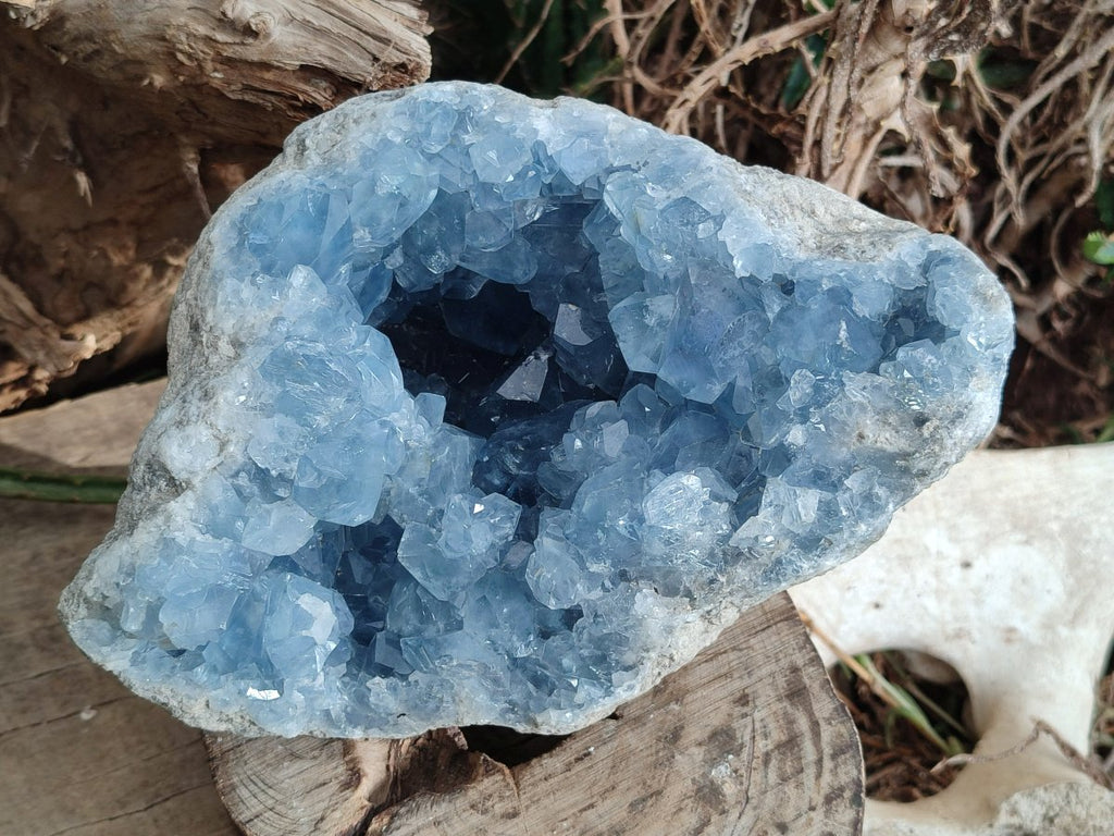 Natural Large Blue Celestite Geode Specimen x 1 From Sakoany, Madagascar - Toprock Gemstones and Minerals 