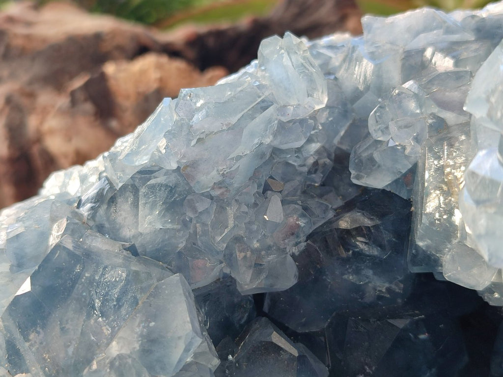 Natural Large Blue Celestite Geode Specimen x 1 From Sakoany, Madagascar - Toprock Gemstones and Minerals 