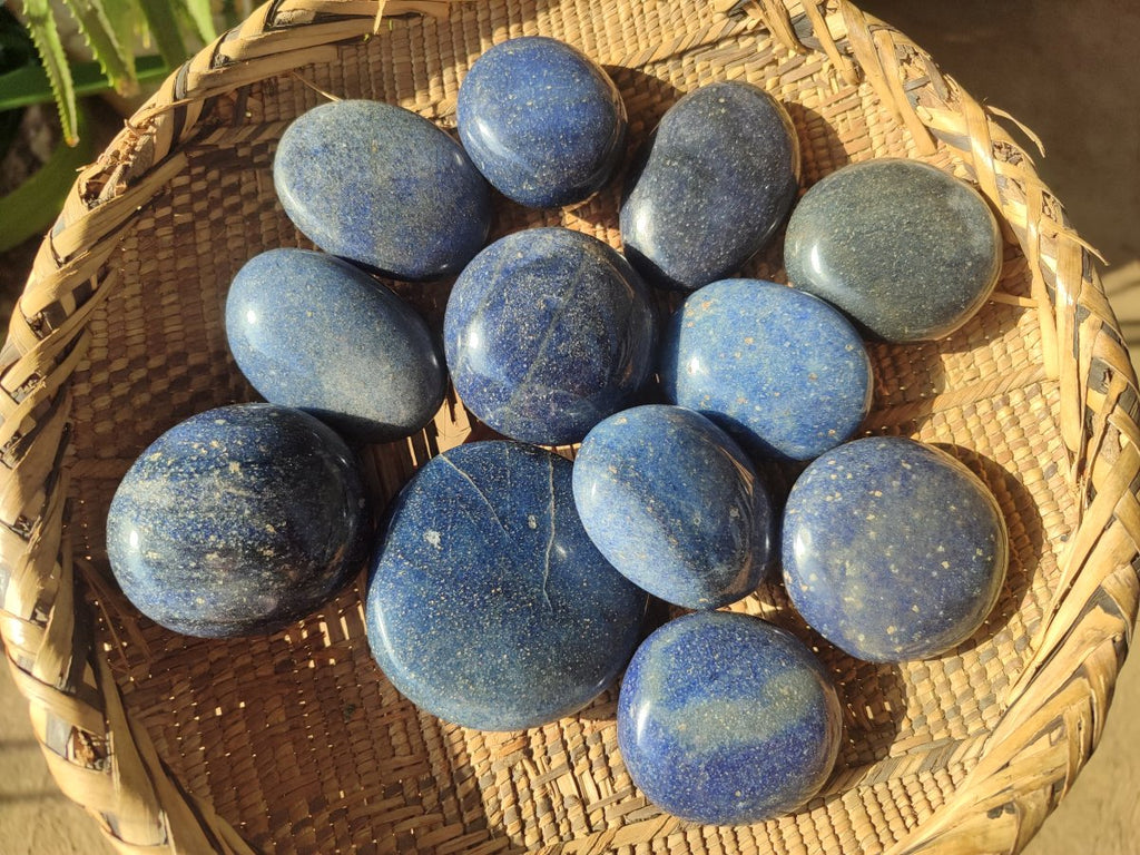 Polished Lazulite Galets x 12 From Madagascar - Toprock Gemstones and Minerals 