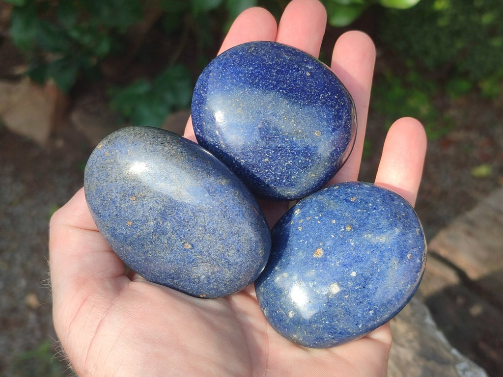 Polished Lazulite Galets x 12 From Madagascar - Toprock Gemstones and Minerals 
