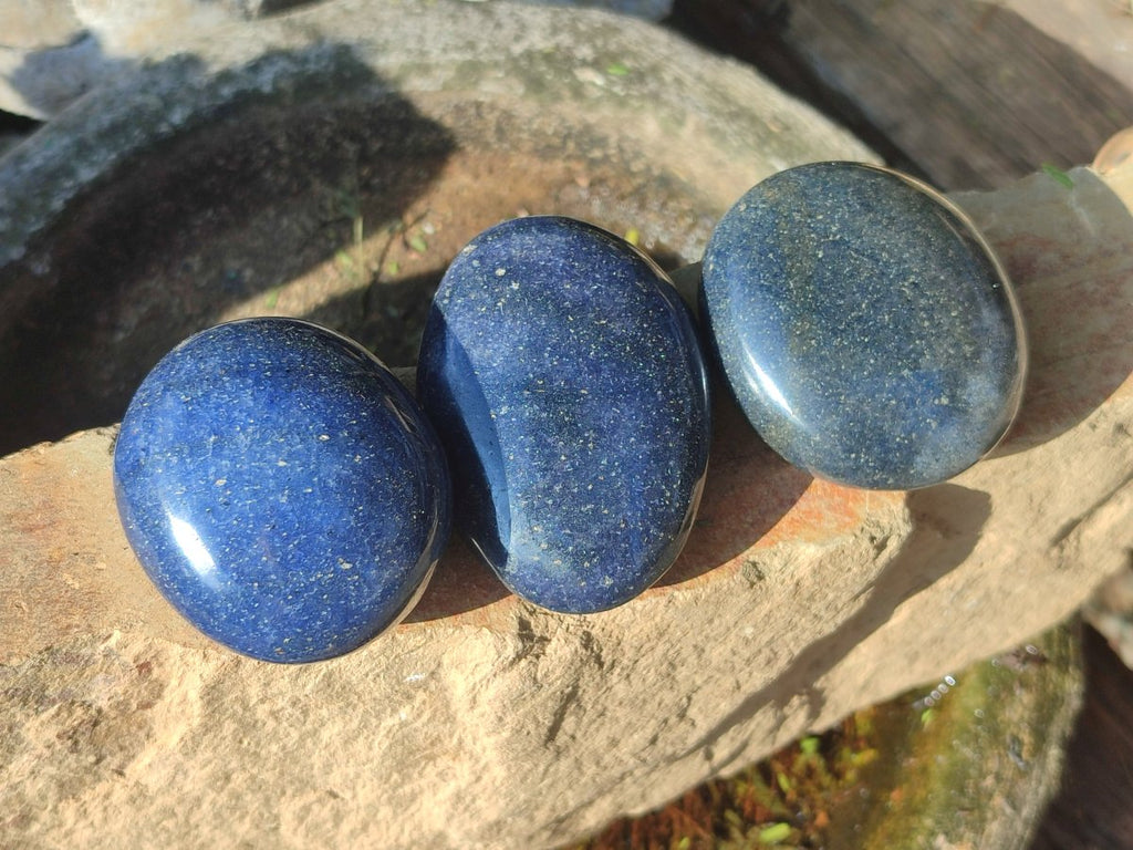 Polished Lazulite Galets x 12 From Madagascar - Toprock Gemstones and Minerals 