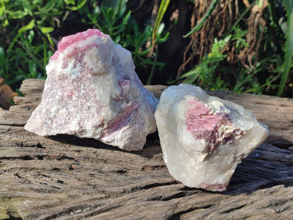 Natural Pink Rubellite Tourmaline Specimens x 2 From Karibib, Namibia - Toprock Gemstones and Minerals 