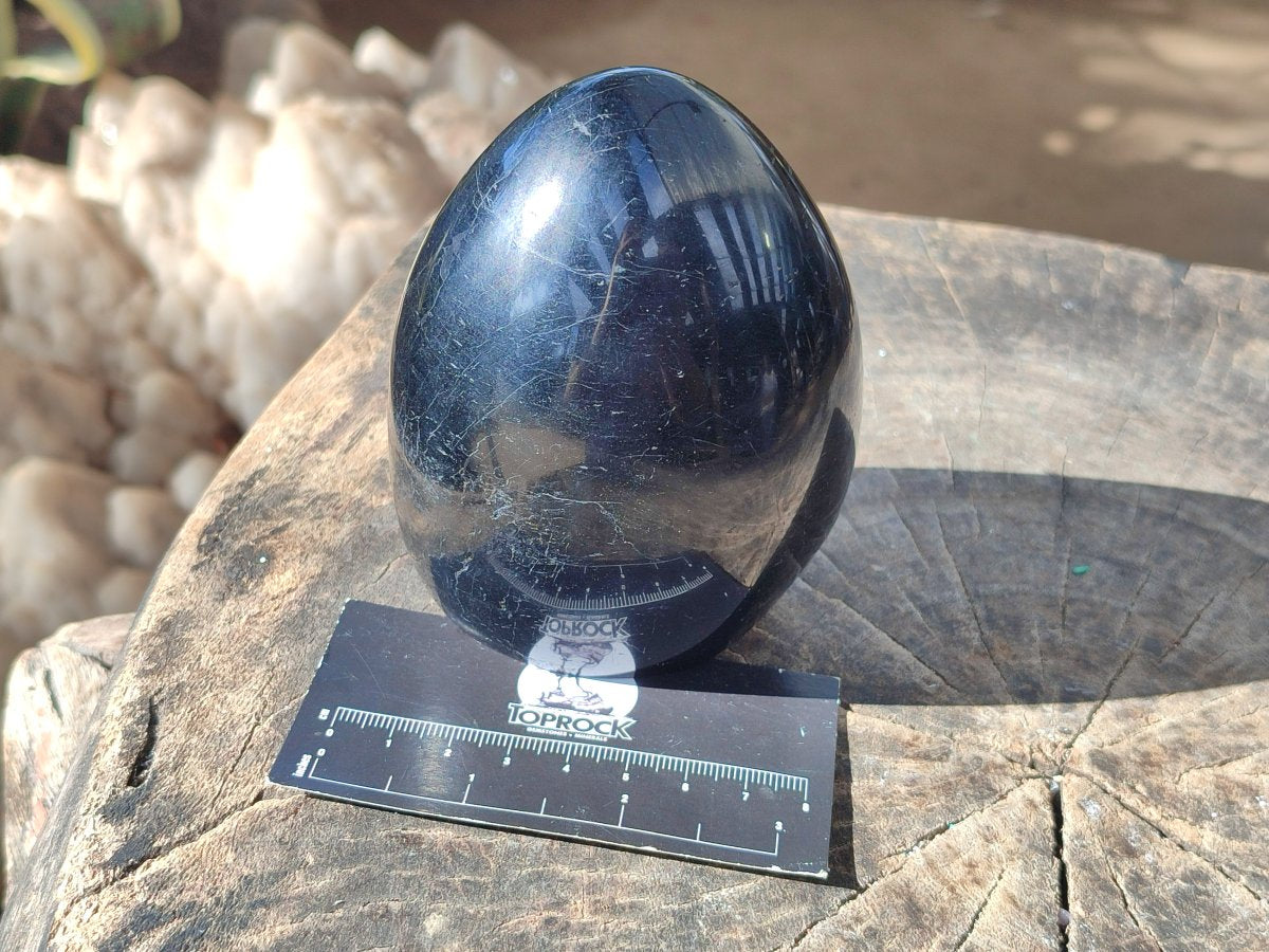 Polished Black Tourmaline Standing Free Forms x 2 From Madagascar - Toprock Gemstones and Minerals 