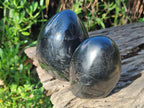 Polished Black Tourmaline Standing Free Forms x 2 From Madagascar - Toprock Gemstones and Minerals 