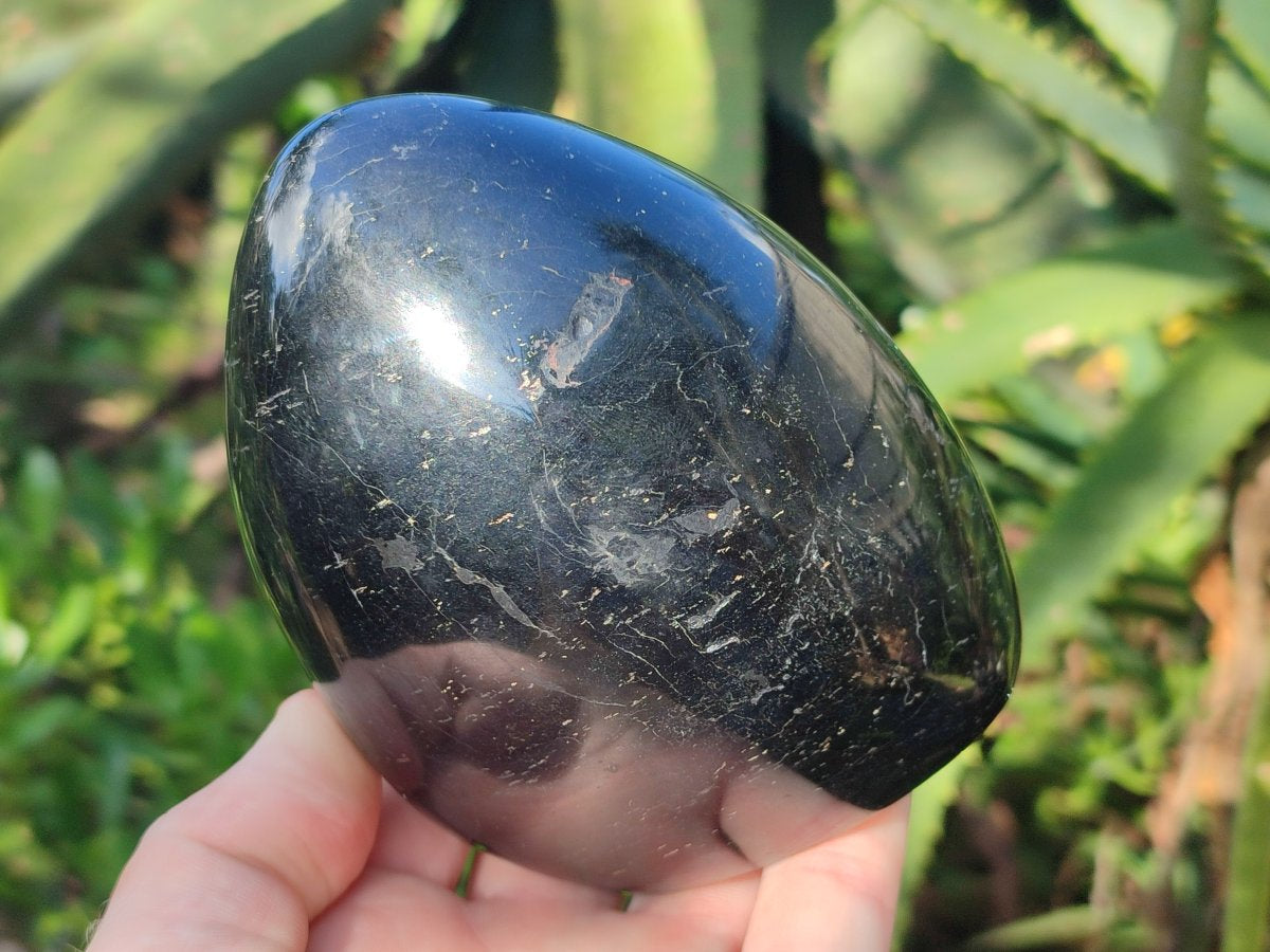 Polished Black Tourmaline Standing Free Forms x 2 From Madagascar - Toprock Gemstones and Minerals 