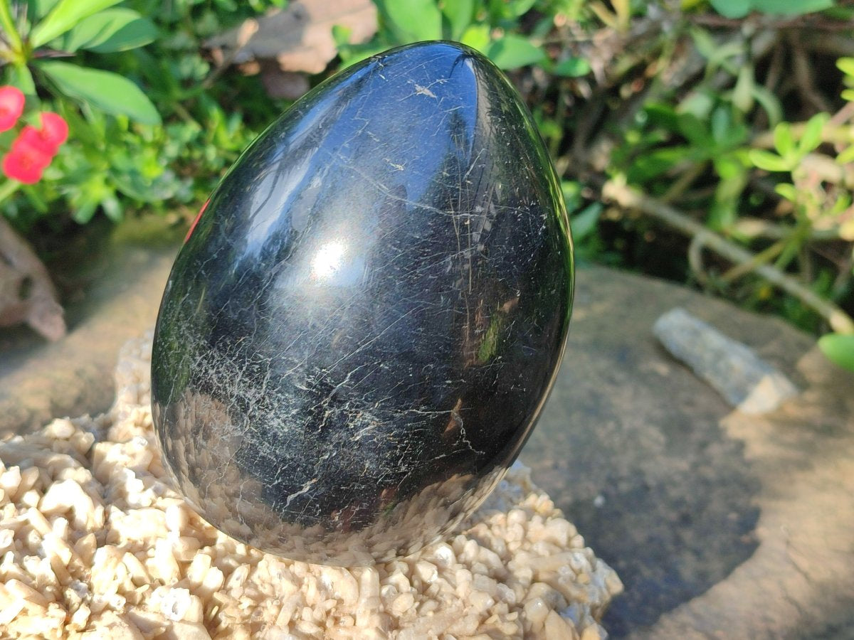 Polished Black Tourmaline Standing Free Forms x 2 From Madagascar - Toprock Gemstones and Minerals 