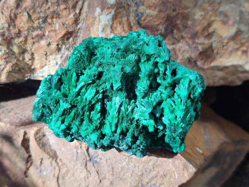 Natural Silky Malachite Specimens x 6 From Kasompe, Congo - Toprock Gemstones and Minerals 
