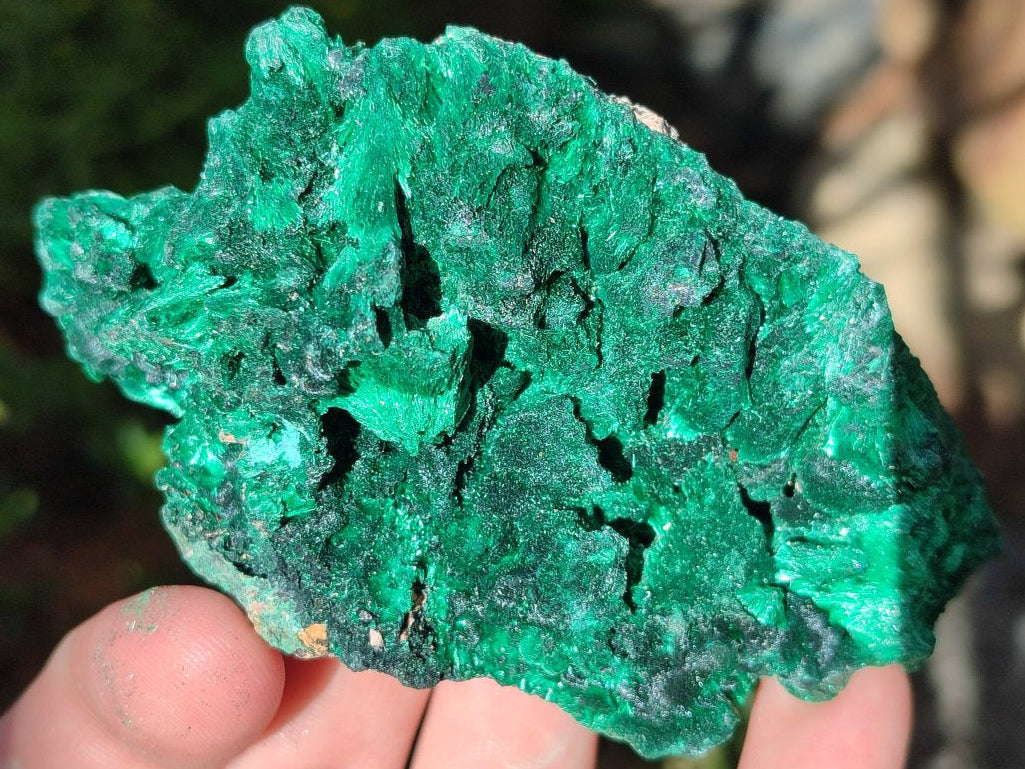 Natural Silky Malachite Specimens x 6 From Kasompe, Congo - Toprock Gemstones and Minerals 