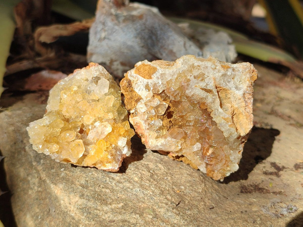 Natural Golden Limonite Quartz Clusters with Goethite inclusions x 24 From Solwezi, Zambia - Toprock Gemstones and Minerals 