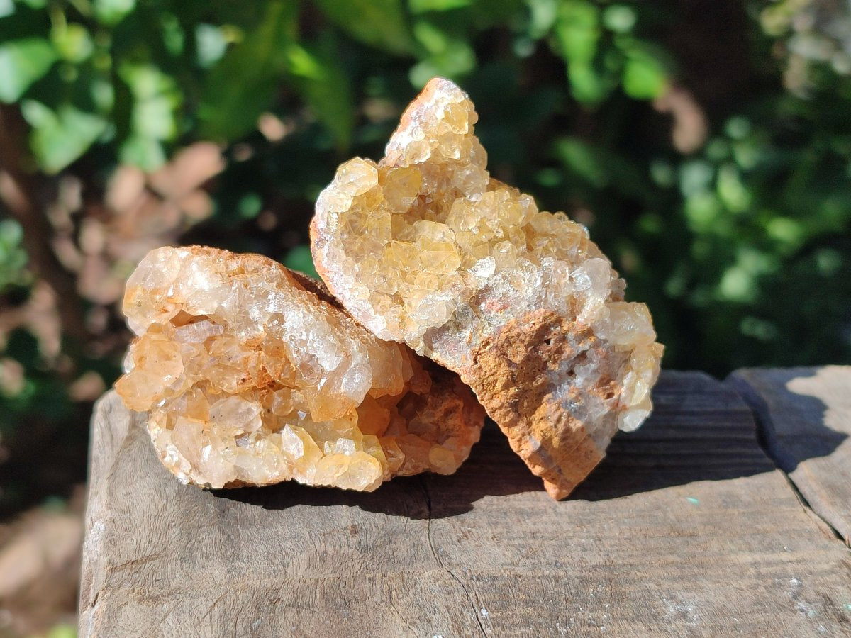 Natural Golden Limonite Quartz Clusters with Goethite inclusions x 24 From Solwezi, Zambia - Toprock Gemstones and Minerals 